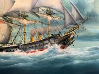 HMS Warrior Under Sail & Steam! - Original 20thc Seascape Oil On Canvas Painting (8 of 13) HMS Warrior Under Sail & Steam! - Original 20thc Seascape Oil On Canvas Painting (8 of 13)