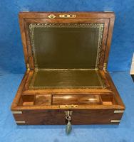 Victorian Brassbound Figured Walnut Writing Slope (10 of 18) Victorian Brassbound Figured Walnut Writing Slope (10 of 18)