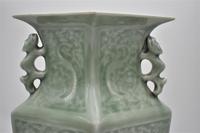Chinese Celadon Vase on Wooden Stand - Rhombus Shaped (4 of 6) Chinese Celadon Vase on Wooden Stand - Rhombus Shaped (4 of 6)