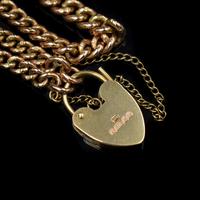 Vintage Heart Padlock Fancy Curb 9ct 9K Gold Bracelet 6" (5 of 11) Vintage Heart Padlock Fancy Curb 9ct 9K Gold Bracelet 6" (5 of 11)