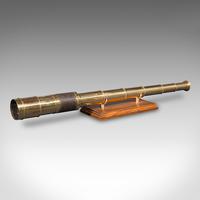 Antique Telescope, English, 6-draw, Brass, Leather, Terrestrial - Victorian c.1860