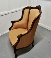French Carved Walnut & Salon Chair, Upholstered in Silk (3 of 10) French Carved Walnut & Salon Chair, Upholstered in Silk (3 of 10)