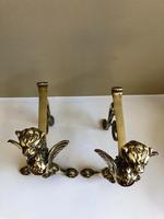 Pair of Vintage Brass Fire Dogs Winged Lions (2 of 10) Pair of Vintage Brass Fire Dogs Winged Lions (2 of 10)