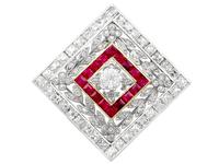 3.48ct Diamond & 0.53ct Ruby, Platinum Pendant / Brooch - Antique c.1900 (7 of 15) 3.48ct Diamond & 0.53ct Ruby, Platinum Pendant / Brooch - Antique c.1900 (7 of 15)