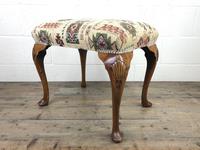 Antique Walnut Stool with Fabric Seat (M-590b) (9 of 10) Antique Walnut Stool with Fabric Seat (M-590b) (9 of 10)