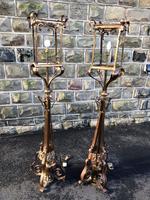 Pair of Antique Brass & Copper Lantern Lamps (10 of 10) Pair of Antique Brass & Copper Lantern Lamps (10 of 10)