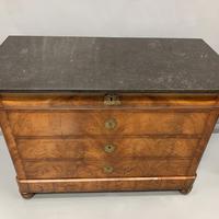 Figured Walnut and Marble Top Commode (9 of 13) Figured Walnut and Marble Top Commode (9 of 13)