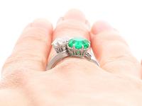 1.70ct Colombian Emerald & 2.18ct Diamond, Platinum Twist Ring - Antique c.1920 (9 of 9) 1.70ct Colombian Emerald & 2.18ct Diamond, Platinum Twist Ring - Antique c.1920 (9 of 9)