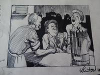 Pair of Harold Jackson Whitaker Ink Illustrations - Animal Farm Animator (6 of 6) Pair of Harold Jackson Whitaker Ink Illustrations - Animal Farm Animator (6 of 6)