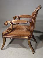 Elegant Pair of Regency Style Faux Rosewood Parcel Gilt Chairs c.1890 (4 of 6) Elegant Pair of Regency Style Faux Rosewood Parcel Gilt Chairs c.1890 (4 of 6)