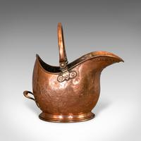 Antique Helmet Scuttle, Copper, Coal, Bucket, Fireside, Bin, Victorian c.1880 (7 of 9) Antique Helmet Scuttle, Copper, Coal, Bucket, Fireside, Bin, Victorian c.1880 (7 of 9)