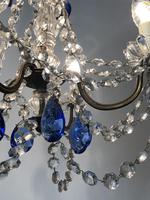 Vintage French Chandelier 4 Arm Crystal Ceiling Light with Sapphire Blue Glass (11 of 13) Vintage French Chandelier 4 Arm Crystal Ceiling Light with Sapphire Blue Glass (11 of 13)