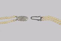 Vintage Natural Pearl Necklace with Sterling Silver Art Deco Clasp Double Strand 18" (6 of 8) Vintage Natural Pearl Necklace with Sterling Silver Art Deco Clasp Double Strand 18" (6 of 8)