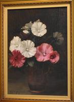 Still Life Oil Painting of Hollyhocks by Alfred Frederick William Hayward (4 of 7) Still Life Oil Painting of Hollyhocks by Alfred Frederick William Hayward (4 of 7)