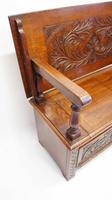 Late Victorian Carved Oak Monks Bench (12 of 16) Late Victorian Carved Oak Monks Bench (12 of 16)