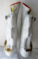 Pair of Antique English Victorian Staffordshire Pottery Spaniel Spill Vases ~ H 2526 ~ H 2527 (4 of 5)