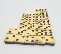 Antique 19th Century Bone & Ebony Double-Six Dominoes W/brass Pins - Complete Set of 28 (7 of 8) Antique 19th Century Bone & Ebony Double-Six Dominoes W/brass Pins - Complete Set of 28 (7 of 8)