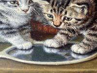 19th Century Oil Painting 3 Kittens Reflection by Horatio Henry Couldery (30 of 44) 19th Century Oil Painting 3 Kittens Reflection by Horatio Henry Couldery (30 of 44)