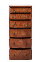 Geo Style Walnut 6 Drawer Bowfront Chest Circa 1920s (2 of 8) Geo Style Walnut 6 Drawer Bowfront Chest Circa 1920s (2 of 8)