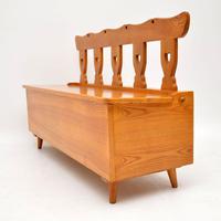 Vintage Solid Elm Alpine Storage Bench (7 of 8) Vintage Solid Elm Alpine Storage Bench (7 of 8)