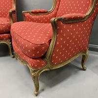 Pair of French Painted Wing Armchairs (4 of 8) Pair of French Painted Wing Armchairs (4 of 8)