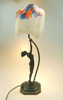 An Unusual Stylised Maiden Art Deco Table Lamp & Shade C.1920's (5 of 11) An Unusual Stylised Maiden Art Deco Table Lamp & Shade C.1920's (5 of 11)