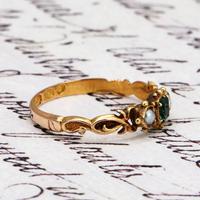 The Antique 1868 Victorian 15ct Gold Emerald and Pearl Ring (3 of 5) The Antique 1868 Victorian 15ct Gold Emerald and Pearl Ring (3 of 5)