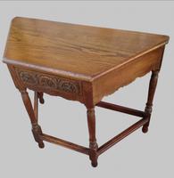Early 20th Century Oak Hall Table with Carved Frieze