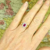 Vintage 18ct gold oval ruby & diamond cluster ring ~ Valentine proposal (10 of 10) Vintage 18ct gold oval ruby & diamond cluster ring ~ Valentine proposal (10 of 10)