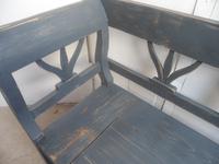 A Battleship Grey 3 Seater Antique/Old Pine Kitchen/Hall Box Settle/ Bench (4 of 9) A Battleship Grey 3 Seater Antique/Old Pine Kitchen/Hall Box Settle/ Bench (4 of 9)