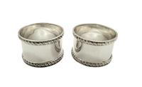 Pair of Antique Edwardian Sterling Silver Napkin Rings in Case 1909 (7 of 9) Pair of Antique Edwardian Sterling Silver Napkin Rings in Case 1909 (7 of 9)