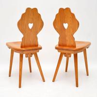 Pair of Vintage Alpine Side Chairs in Solid Elm (2 of 4) Pair of Vintage Alpine Side Chairs in Solid Elm (2 of 4)
