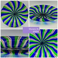 Rare Murano Glass XL Size Platter with Swirled Coloured Stripes (2 of 10) Rare Murano Glass XL Size Platter with Swirled Coloured Stripes (2 of 10)