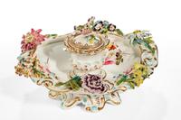 Mid 19th Century Porcelain Flower Encrusted Inkwell (3 of 4) Mid 19th Century Porcelain Flower Encrusted Inkwell (3 of 4)
