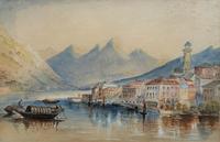 Large Lake in Italy - Beautiful 1930s Watercolour Landscape Painting (2 of 9) Large Lake in Italy - Beautiful 1930s Watercolour Landscape Painting (2 of 9)