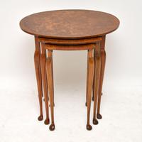 Antique Burr Walnut Oval Nest of Tables (2 of 8) Antique Burr Walnut Oval Nest of Tables (2 of 8)