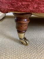Large Ottoman on Mahogany Legs with Brass Casters (2 of 3) Large Ottoman on Mahogany Legs with Brass Casters (2 of 3)