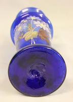Antique Pair Bristol Blue Glass Shaped Decorated Vases (5 of 6) Antique Pair Bristol Blue Glass Shaped Decorated Vases (5 of 6)