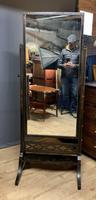 Black Lacquered Chinoiserie Edwardian Cheval Dressing Mirror (12 of 12) Black Lacquered Chinoiserie Edwardian Cheval Dressing Mirror (12 of 12)