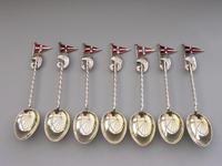 Set 7 Edwardian Silver & Enamel Sailing / Yacht Club Burgee Prize Teaspoons (14 of 14) Set 7 Edwardian Silver & Enamel Sailing / Yacht Club Burgee Prize Teaspoons (14 of 14)