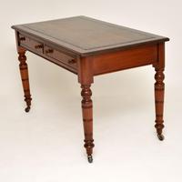 Antique Victorian Mahogany Leather Top Writing Desk (5 of 10) Antique Victorian Mahogany Leather Top Writing Desk (5 of 10)