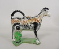 Early Staffordshire Sponge Painted Prattware Cow Creamer (5 of 8) Early Staffordshire Sponge Painted Prattware Cow Creamer (5 of 8)