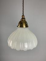 Moonstone Pendant Ceiling Light; Original Shade & Gallery; Rewired (7 of 7) Moonstone Pendant Ceiling Light; Original Shade & Gallery; Rewired (7 of 7)