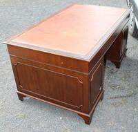 1960s Large Mahogany Pedestal Desk with Brown Leather Top (4 of 4) 1960s Large Mahogany Pedestal Desk with Brown Leather Top (4 of 4)