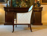 Exceptional Pair of Mahogany Inlaid Linen Silk Upholstered Bergere Armchairs (7 of 12) Exceptional Pair of Mahogany Inlaid Linen Silk Upholstered Bergere Armchairs (7 of 12)