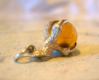 Vintage Silver Pocket Watch Chain Fob 1970s Dainty Talon or Claw Holding an Amber Ball (2 of 9) Vintage Silver Pocket Watch Chain Fob 1970s Dainty Talon or Claw Holding an Amber Ball (2 of 9)