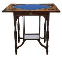 A Late Victorian Inlaid Rosewood Envelope Card Table (2 of 9) A Late Victorian Inlaid Rosewood Envelope Card Table (2 of 9)