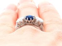 1.80ct Sapphire & 1.35ct Diamond, 18ct White Gold Trilogy Ring c.1935 (9 of 9) 1.80ct Sapphire & 1.35ct Diamond, 18ct White Gold Trilogy Ring c.1935 (9 of 9)