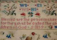 Antique Needlework Sampler Hannah Stobbs 1855 (3 of 4) Antique Needlework Sampler Hannah Stobbs 1855 (3 of 4)