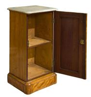 19th Century Satin Birch Bedside Cabinet with Marble Top (2 of 8) 19th Century Satin Birch Bedside Cabinet with Marble Top (2 of 8)